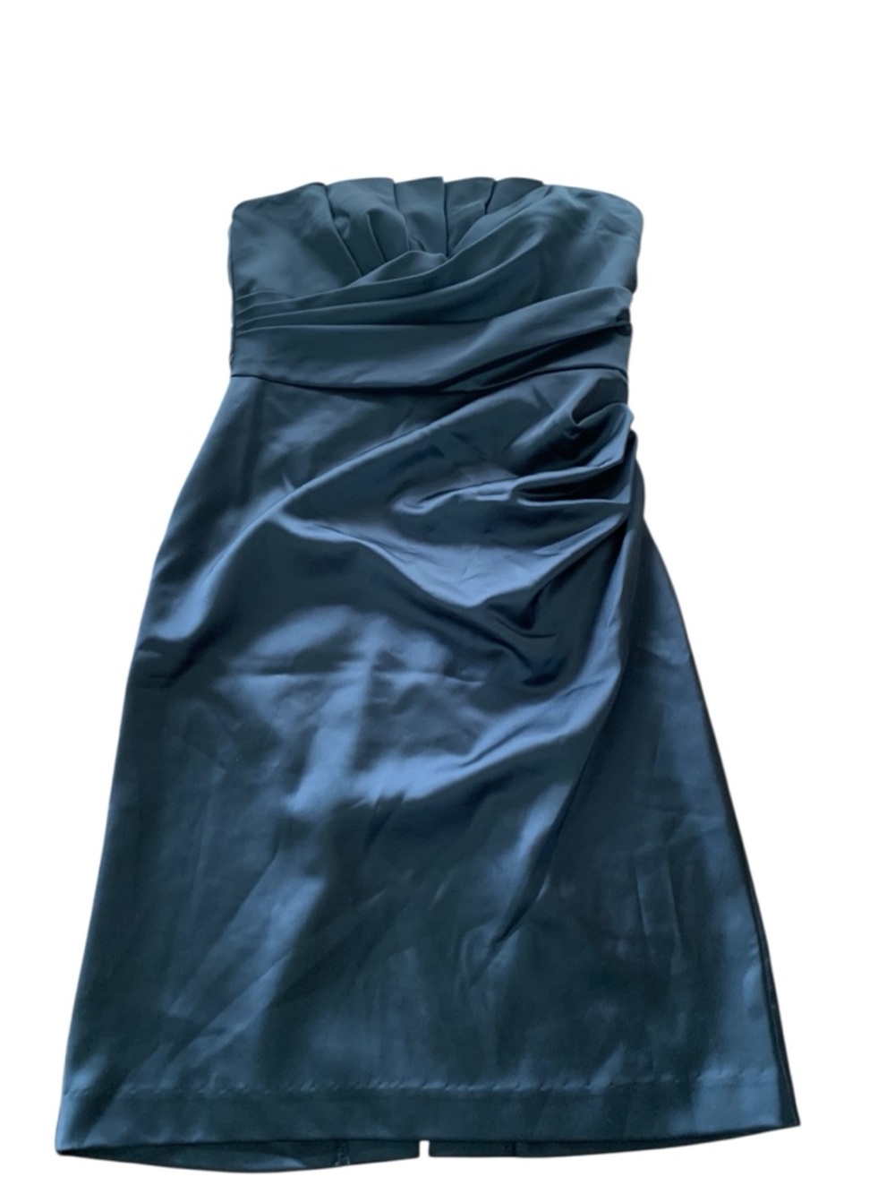 Black Stretch Satin Dress with Crumb Catcher Detail size 6